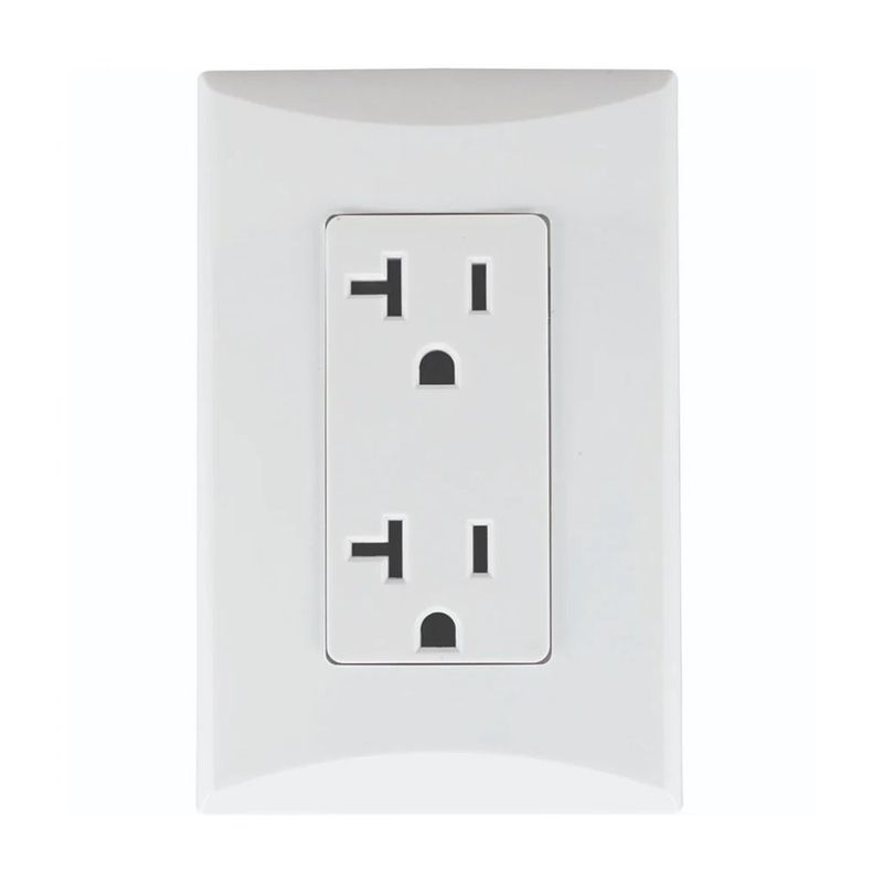 Tomacorriente Doble con Placa de 20 A y 125 V en Color Blanco