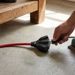 Extensión Eléctrica Profesional de 25 Pies con Calibre 14/3 AWG en Color Roja