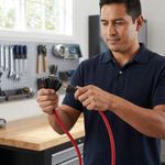 Extensión Eléctrica Profesional de 25 Pies con Calibre 14/3 AWG en Color Roja