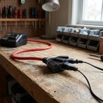 Extensión Eléctrica Profesional de 25 Pies con Calibre 14/3 AWG en Color Roja