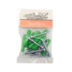 Kit de Tornillos para Lámina #8 x 1 1/2 Plg con Tarugos 10 Unidades