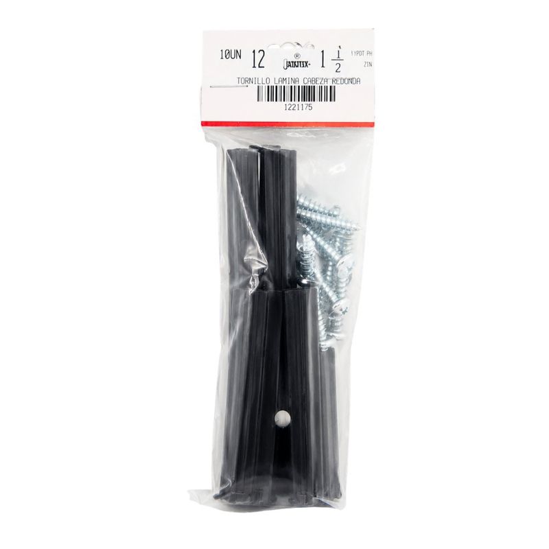 Kit de Tornillos para Lámina #12 x 1 1/2 Plg con Tarugos 10 Unidades