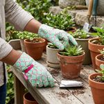 Guantes de Jardinería de Algodón Talla Mediana con Puntos Antideslizantes Color Verde Menta