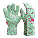 Guantes de Jardinería de Algodón Talla Mediana con Puntos Antideslizantes Color Verde Menta