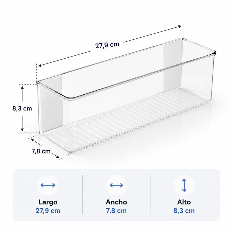 Organizador para Especias y Condimentos de Plástico Transparente 27.9 Cm con Adhesivo