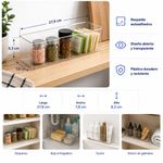 Organizador para Especias y Condimentos de Plástico Transparente 27.9 Cm con Adhesivo