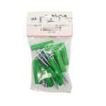 Kit de Tornillos para Lámina #8 x 2 Plg con Tarugos Verdes 10 Unidades