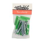 Kit de Tornillos para Lámina #8 x 2 Plg con Tarugos Verdes 10 Unidades