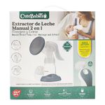 Extractor de Leche Manual 2 en 1 con 2 Niveles, Copa de Silicona y Biberón de 180 mL