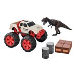Set de Camioneta Monster Dino Runners con Dinosaurio y Accesorios, Ruedas Todoterreno Color Beige