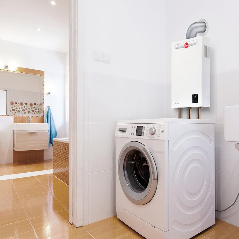Calentador de Agua Instantáneo de Paso a Gas 16 Litros/min con Encendido Electrónico Blanco