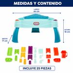 Mesa de Agua y Construcción 2 en 1 Build & Splash con 25 Accesorios y Patas Removibles