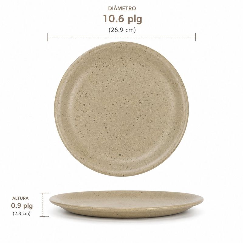 Plato de 10.6 plg para Cena Color Verde Mate