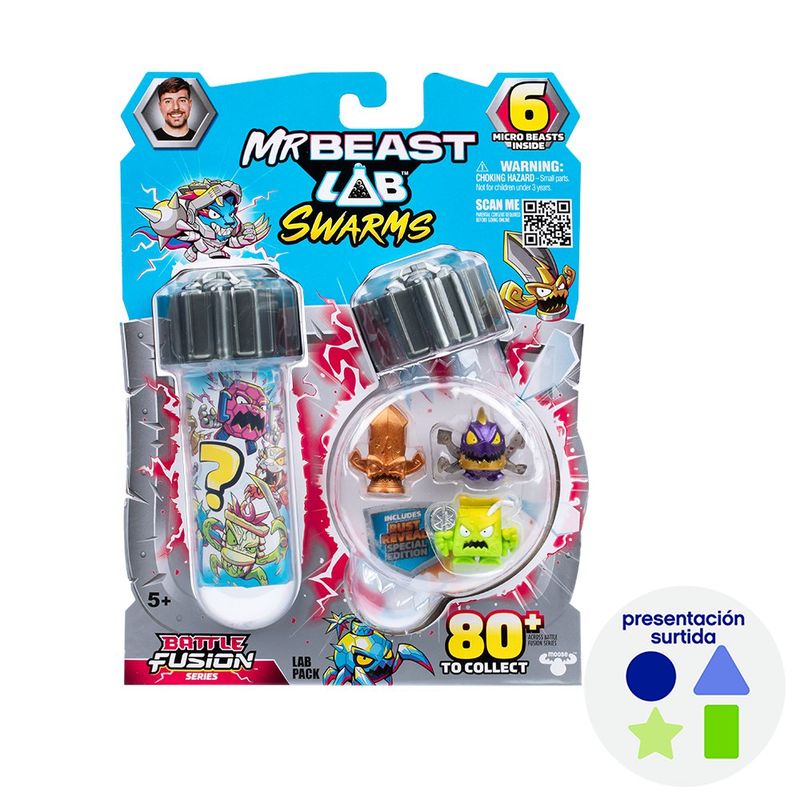 Set de 6 Microfiguras Sorpresa Lab Swarms en Cápsula con Calcomanías - Presentación Surtida