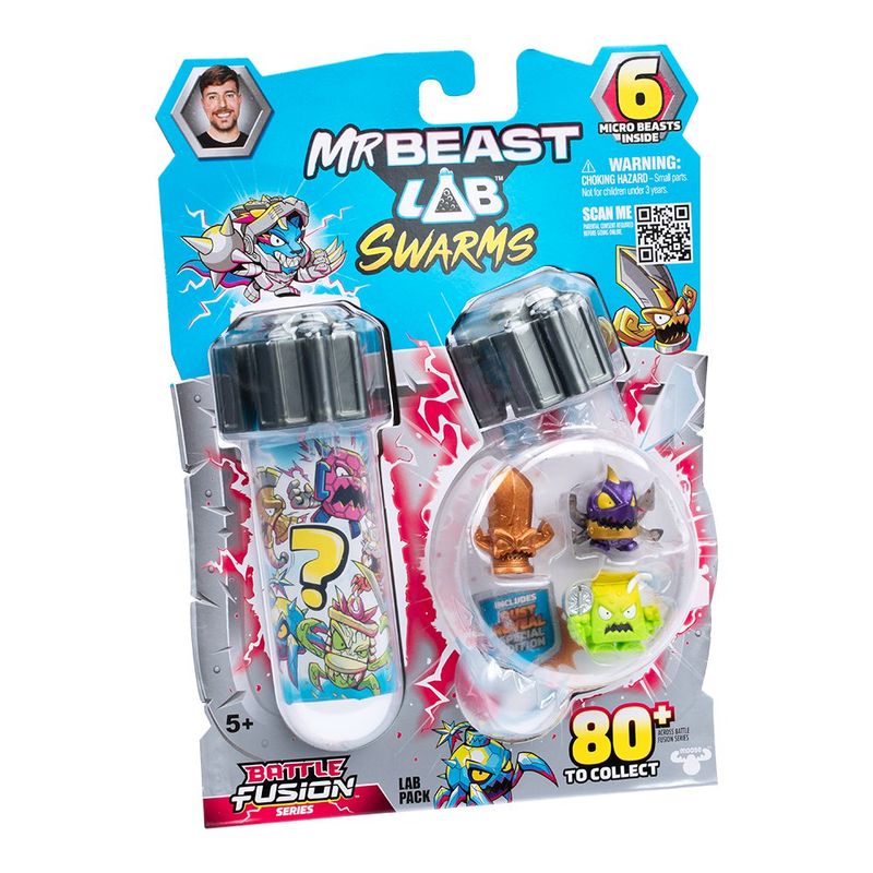 Set de 6 Microfiguras Sorpresa Lab Swarms en Cápsula con Calcomanías - Presentación Surtida