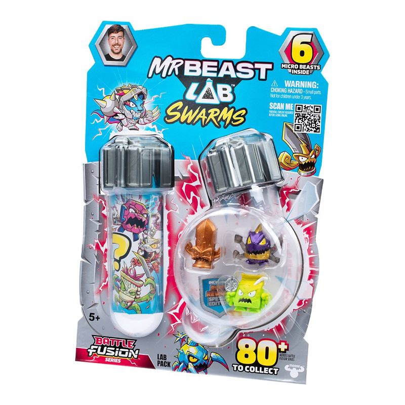Set de 6 Microfiguras Sorpresa Lab Swarms en Cápsula con Calcomanías - Presentación Surtida