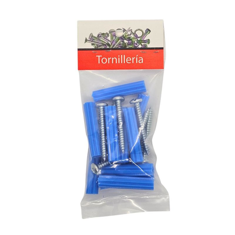 Kit de Tornillos para Lámina #10 x 1 1/2 Plg con Tarugos 10 Unidades