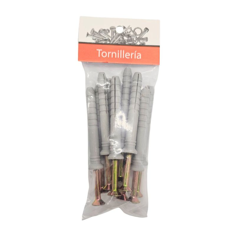 Tarugos Plásticos ABC 8 x 60 mm con Tornillos Grises 10 Unidades
