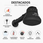 Calentador de Ducha Eléctrico Combo 4 Temperaturas Color Negro
