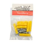 Kit de Tornillos para Lámina #8 x 1 Plg con Tarugos 10 Piezas