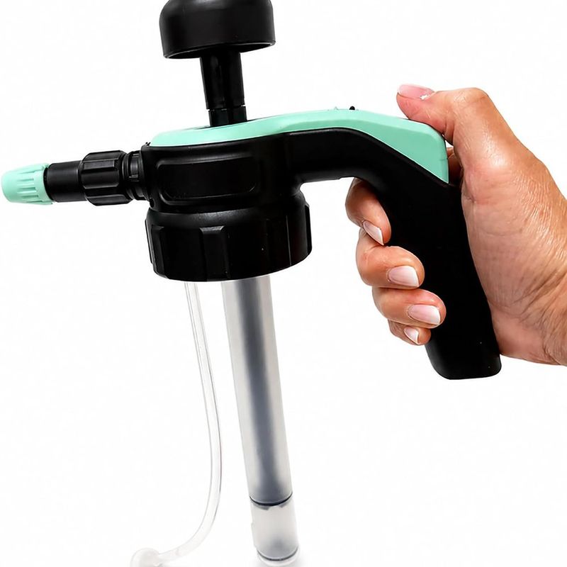 Rociador Manual de Bomba a Presión 1.5 Litros con Boquilla Ajustable para Jardín Color Verde