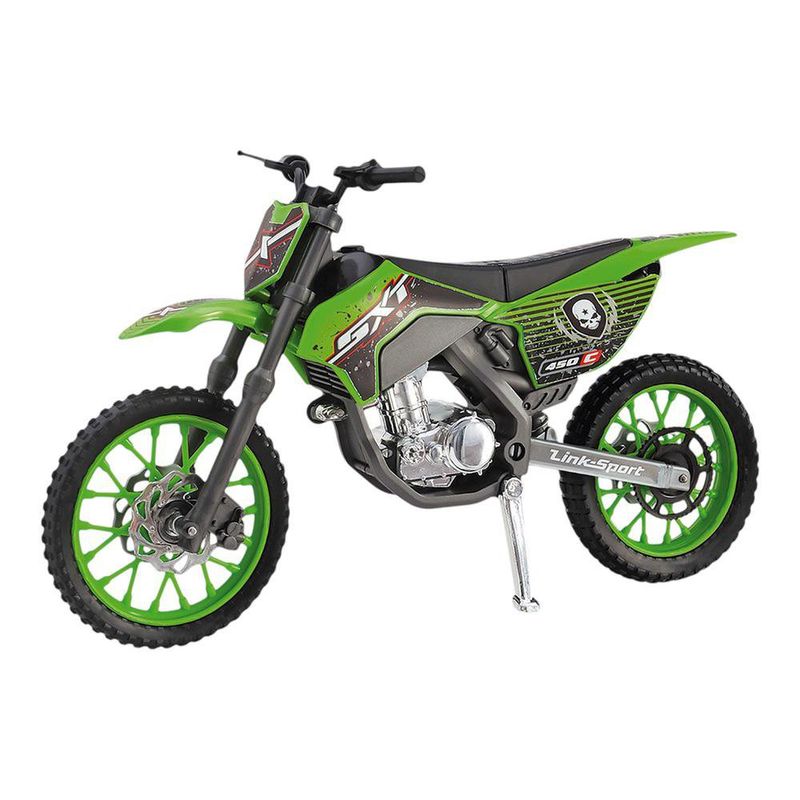 Motocicleta de Juguete Motocross con Suspensión, Llantas de Hule y Partes Cromadas - Presentación Surtida