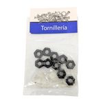 Tuerca Hexagonal de Acero Grado 5 Negro NC 1/4 Plg 20 Hilos Bolsa con 10 Piezas