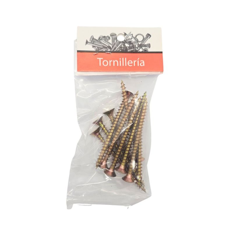 Tornillos para Madera Tipo SPAX 5 x 60 mm Dorados 10 Unidades