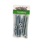 Tornillos Tipo Estufa Galvanizados 1/4 x 3 Plg con Tuerca 10 Unidades