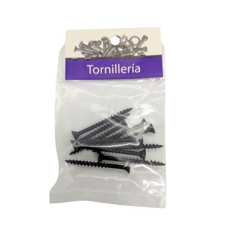 Tornillo para Tablaroca y Yeso 6 x 1 5/8 Plg Color Negro Bolsa con 10 Piezas