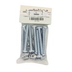 Tornillos Tipo Estufa Galvanizados con Cabeza Redonda de 1/4 x 2 Plg y Tuerca en Bolsa de 10 Unidades