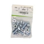 Tornillos Tipo Estufa Galvanizados Cabeza Redonda 1/4 x 3/4 Plg con Tuerca 10 Unidades