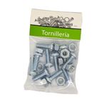 Tornillos Tipo Estufa Galvanizados Cabeza Redonda 1/4 x 3/4 Plg con Tuerca 10 Unidades