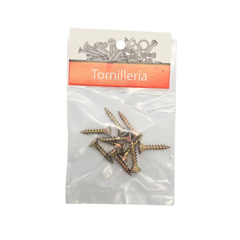 Tornillos para Madera Tipo SPAX 4 x 20 mm Dorados 10 Unidades