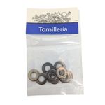 Roldana Plana de Acero Inoxidable SAE 3/16 Plg Bolsa con 10 Piezas