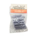 Tarugos Plásticos Tipo Fisher L-8 8 x 40 mm Grises 10 Unidades