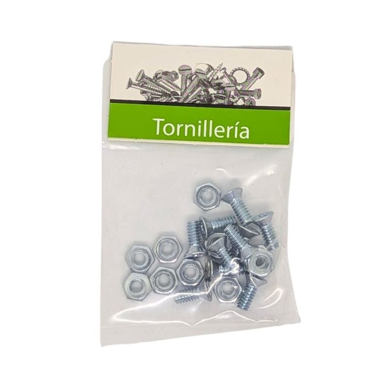 Tornillos Tipo Estufa Galvanizados 3/16 x 1/2 Plg con Tuerca 10 Unidades