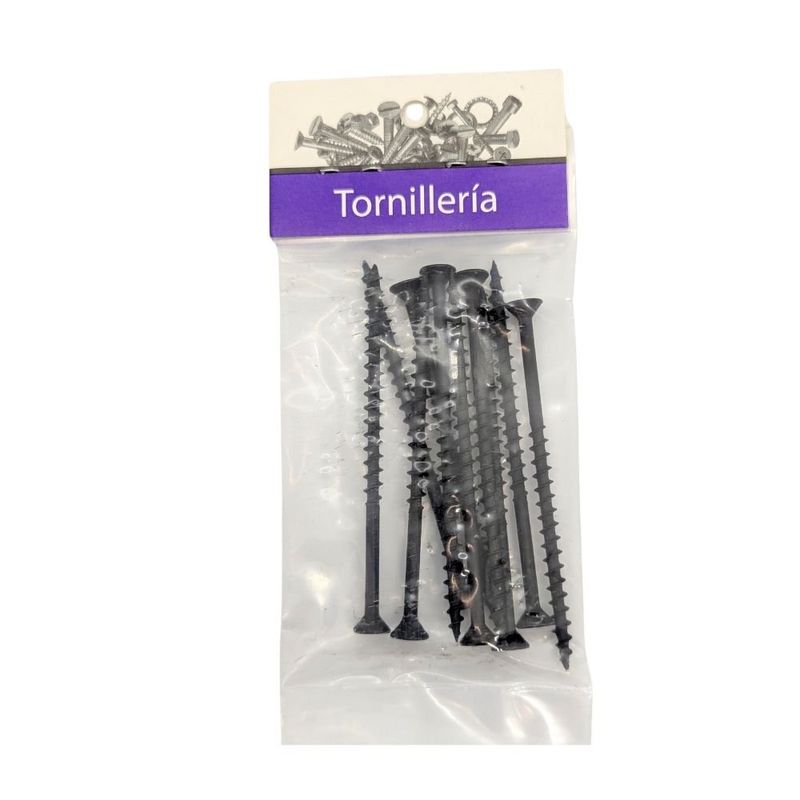 Tornillo para Tablaroca y Yeso 8 x 3 Plg Color Negro Bolsa con 10 Piezas