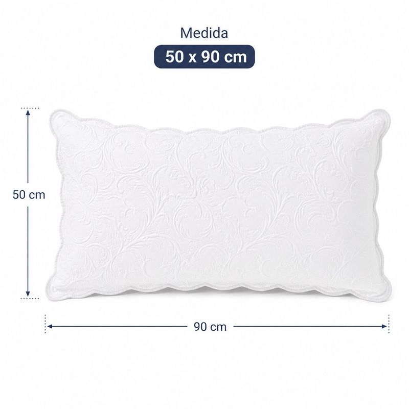 Sobrefunda de Almohada King Pauleta ce 50 x 90 Cm en Color Blanco