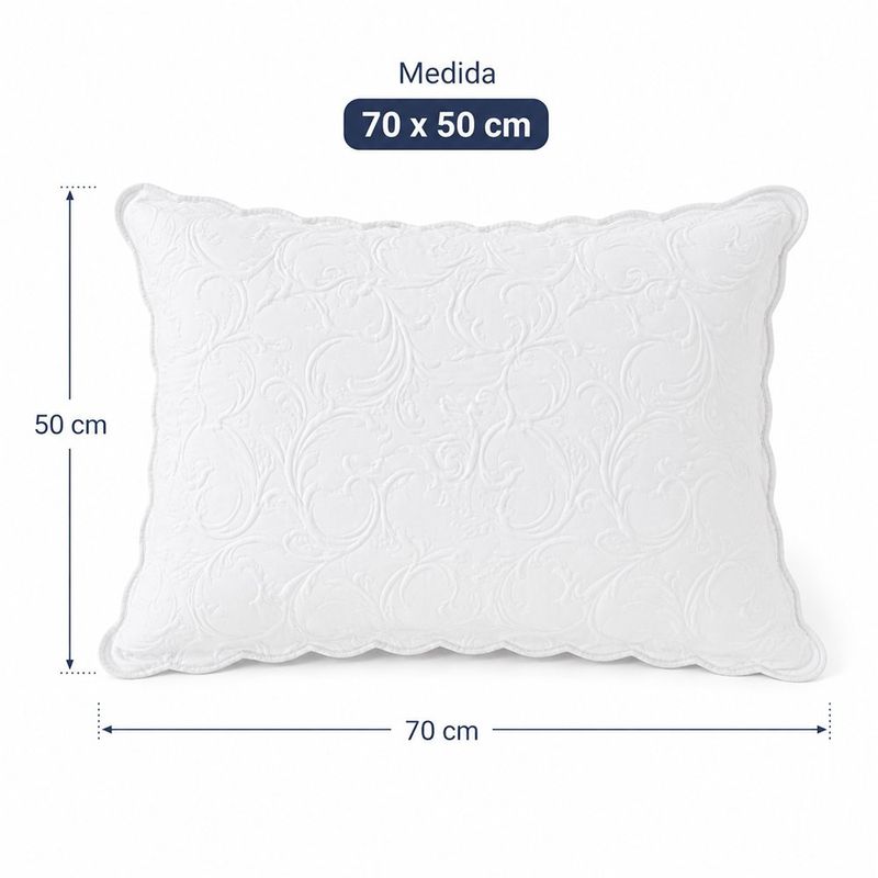 Sobrefunda de Almohada Pauleta de 50 x 70 Cm en Color Blanco