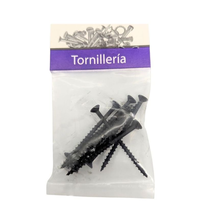 Tornillo para Tablaroca y Yeso 6 x 2 Plg Color Negro Bolsa con 10 Piezas