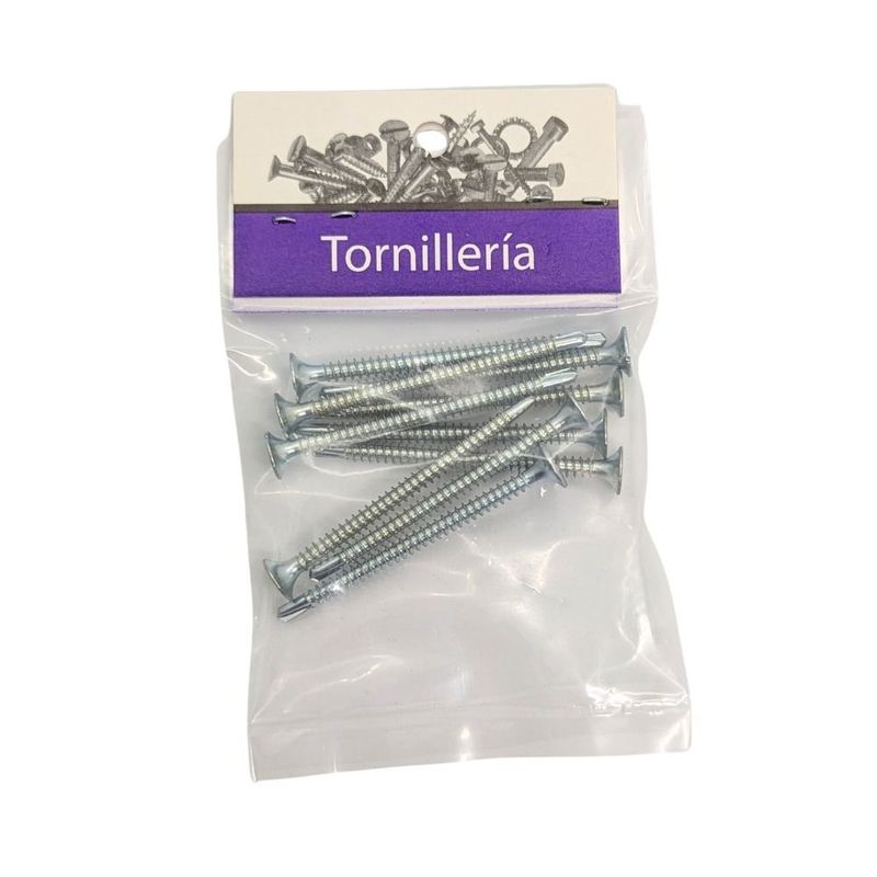 Tornillo Punta Broca para Tablaroca y Yeso 6 x 2 Plg Galvanizado Bolsa con 10 Piezas