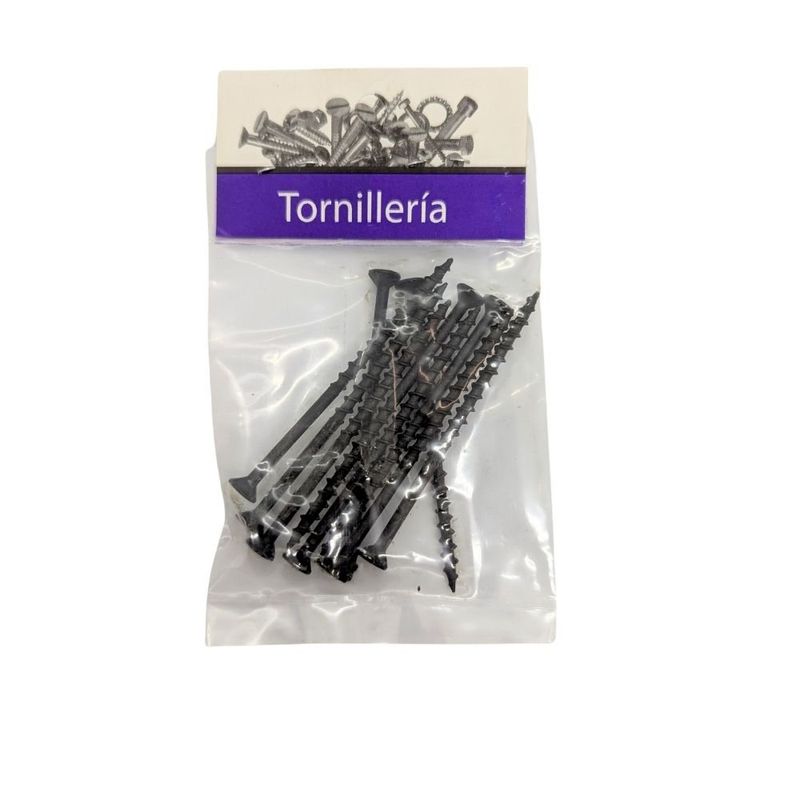 Tornillo para Tablaroca y Yeso 6 x 2 1/2 Plg Color Negro Bolsa con 10 Piezas