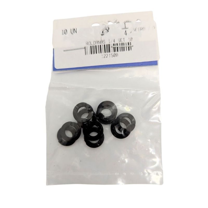 Roldana de Presión 1/4 Plg Color Negro Bolsa con 10 Piezas