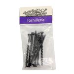 Tornillo para Tablaroca y Yeso 8 x 2 1/2 Plg Color Negro Bolsa con 10 Piezas