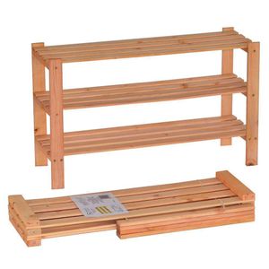 Zapatera de Madera 3 Niveles Color Natural