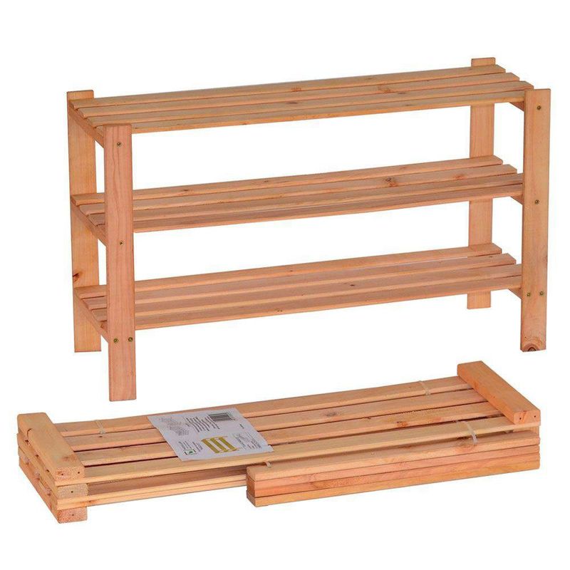 Zapatera de Madera 3 Niveles Color Natural