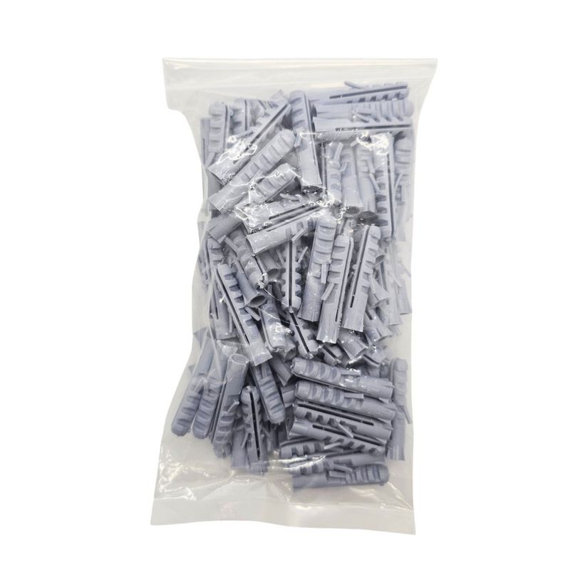 Tarugos Plásticos Tipo Fisher L-8 8 x 40 mm Grises 100 Unidades