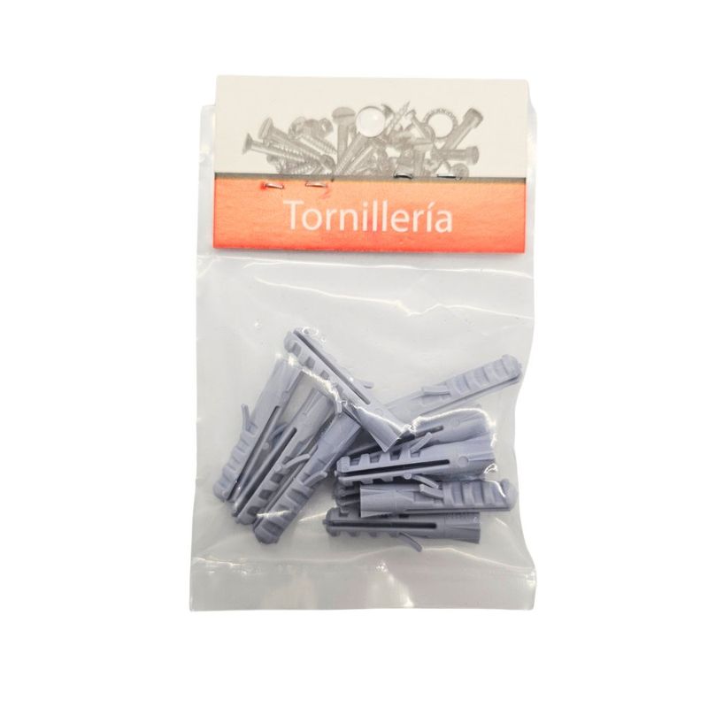 Tarugos Plásticos Tipo Fisher L-6 6 x 30 mm Grises 10 Unidades