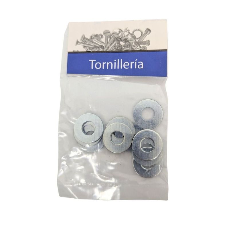 Roldana Plana Galvanizada 1/4 Plg Bolsa con 10 Piezas